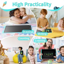Tableau d'écriture LCD de 16 pouces - Tablette électronique colorée - Portable et effaçable - Tablette graphique pour jeux d'enf