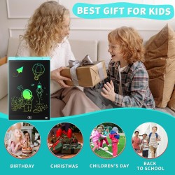 Tableau d'écriture LCD de 16 pouces - Tablette électronique colorée - Portable et effaçable - Tablette graphique pour jeux d'enf