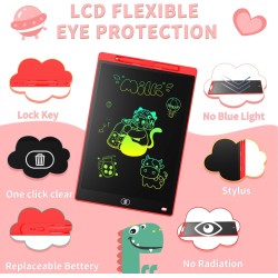 LCD Tableau d'Écriture 10 Pouces Genialba Coloré LCD Tablette d'écriture Cadeau pour Enfants LCD Writing Tablette Electronique T