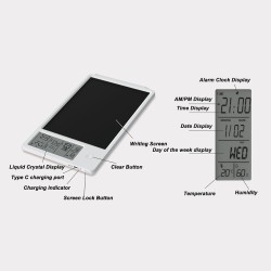 Calendrier de Tablette de Planificateur Numérique électronique avec Affichage de L'heure, de la Température et de l'humidité, Ca