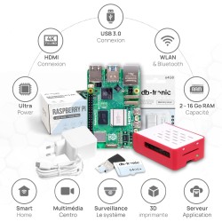 Raspberry Pi 5 Kit de Refroidissement 8 Go | Adaptateur d'alimentation USB-C 27 W | logement | Refroidisseur Actif | Carte mémoi