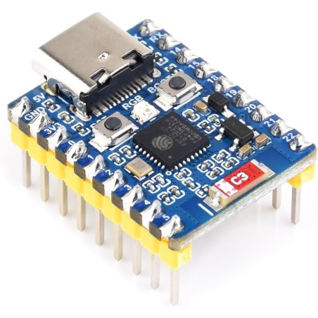 Waveshare esp32-c6 mini development board(with pre-solderouge header), based on esp32-c6fh4, dual processors, 160mhz running fre