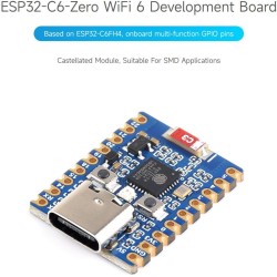 Waveshare esp32-c6 mini development board(with pre-solderouge header), based on esp32-c6fh4, dual processors, 160mhz running fre