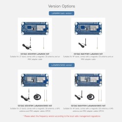 Waveshare SX1262 868/915M LoRaWAN Node Module for Raspberry Pi,with Sucker Antenna,Higher Power Efficiency,Longer Transmission D