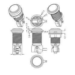 EG STARTS 10 x Nouveaux LED Arcade Boutons avec micro switch Mame Multicade choix de 5 couleurs