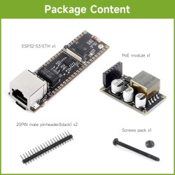 Waveshare ESP32-S3 ETH Development Board, 10/100Mbps RJ45 Ethernet Port, Wi-FI & BT Support, 240MHz Dual Core Processor, Onboard