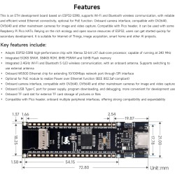 Waveshare ESP32-S3 ETH Development Board, 10/100Mbps RJ45 Ethernet Port, Wi-FI & BT Support, 240MHz Dual Core Processor, Onboard