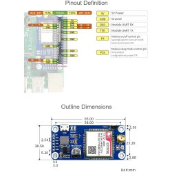 Waveshare SIM7070G NB-IoT/Cat-M/GPRS/GNSS Hat for Raspberry Pi, Low Power Narrow Band Cellular IoT Communication Module Global B