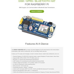 Waveshare GSM/GPRS Hat for Raspberry Pi 2B/3B/3B+/Zero/Zero W Jetson Nano Based on SIM800C Send Messages Connect to Wireless Int