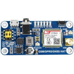 Waveshare Pi GSM/GPRS/GNSS Hat Expansion Board with Low-Power Consumption Based on SIM868 Compatible with Raspberry Pi 2B 3B Zer