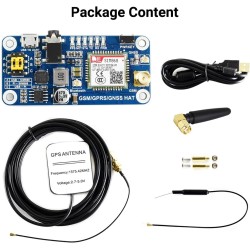 Waveshare Pi GSM/GPRS/GNSS Hat Expansion Board with Low-Power Consumption Based on SIM868 Compatible with Raspberry Pi 2B 3B Zer