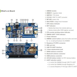 Waveshare Pi GSM/GPRS/GNSS Hat Expansion Board with Low-Power Consumption Based on SIM868 Compatible with Raspberry Pi 2B 3B Zer