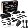 GeeekPi Raspberry Pi Zero 2 W Kit avec Raspberry Pi Zero 2 W Boîtier, Alimentation, Dissipateur, 4 Port USB HUB,en-tête GPIO 20 
