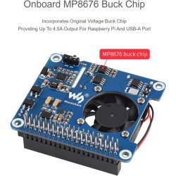 Power Over Ethernet PoE Hat pour Raspberry Pi 4B/3B+, 802.3af/at PoE Network, 5V USB-A&12V Header Outputs, PoE Carte D'extension