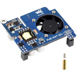 Power Over Ethernet (PoE) Hat pour Raspberry Pi 4B/3B+, 802.3af-Conforme, 5V 2.5A DC Sortie, Ventilateur de Refroidissement Inté