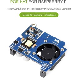 Power Over Ethernet (PoE) Hat pour Raspberry Pi 4B/3B+, 802.3af-Conforme, 5V 2.5A DC Sortie, Ventilateur de Refroidissement Inté