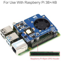 Power Over Ethernet (PoE) Hat pour Raspberry Pi 4B/3B+, 802.3af-Conforme, 5V 2.5A DC Sortie, Ventilateur de Refroidissement Inté