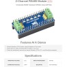 2 Canaux RS485 Module pour Raspberry Pi Pico, Convertisseur UART vers RS485 Intégrant RS485 SP3485 l'émetteur-récepteur, Utilisa