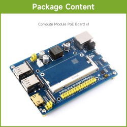 Waveshare Compute Module IO Board with PoE Feature Composite Breakout Board for Developing with Raspberry Pi CM3 / CM3L / CM3+ /