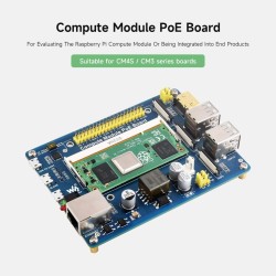 Waveshare Compute Module IO Board with PoE Feature Composite Breakout Board for Developing with Raspberry Pi CM3 / CM3L / CM3+ /