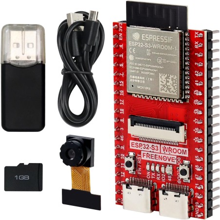 Freenove ESP32-S3 ESP32 S3 CAM Board (16 MB Flash), Dual-Core 32-bit 240 MHz Microcontroller, Onboard Camera Wireless, Python C 