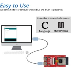 Freenove ESP32-S3 ESP32 S3 CAM Board (16 MB Flash), Dual-Core 32-bit 240 MHz Microcontroller, Onboard Camera Wireless, Python C 