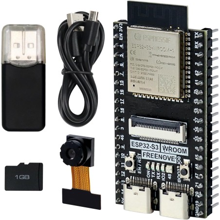 Freenove ESP32-S3 ESP32 S3 CAM Board, Dual-Core 32-bit 240 MHz Microcontroller, Onboard Camera Wireless, Python C Code, Example 