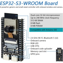 Freenove ESP32-S3 ESP32 S3 CAM Board, Dual-Core 32-bit 240 MHz Microcontroller, Onboard Camera Wireless, Python C Code, Example 