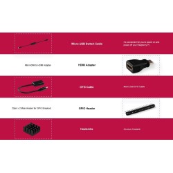 GeeekPi pour Raspberry Pi Zero / Zero W, Kit de démarrage avec acrylique Raspberry Pi Zero Case, En-tête GPIO 20 broches, Câble 