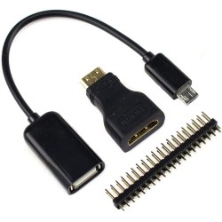 GeeekPi pour Raspberry Pi Zero / Zero W, Kit de démarrage avec acrylique Raspberry Pi Zero Case, En-tête GPIO 20 broches, Câble 