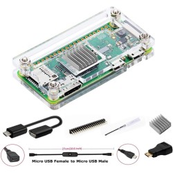 GeeekPi pour Raspberry Pi Zero / Zero W, Kit de démarrage avec acrylique Raspberry Pi Zero Case, En-tête GPIO 20 broches, Câble 