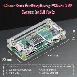 GeeekPi pour Raspberry Pi Zero / Zero W, Kit de démarrage avec acrylique Raspberry Pi Zero Case, En-tête GPIO 20 broches, Câble 