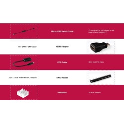 GeeekPi pour Raspberry Pi Zero / Zero W, Kit de démarrage avec acrylique Raspberry Pi Zero Case, En-tête GPIO 20 broches, Câble 