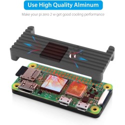 Geeekpi case kit for raspberry pi zero 2 w with aluminum passive cooling case,qc3.0 quick charger power supply,heatsink,20pin gp
