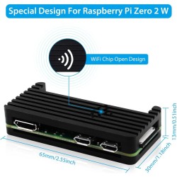 Geeekpi case kit for raspberry pi zero 2 w with aluminum passive cooling case,qc3.0 quick charger power supply,heatsink,20pin gp