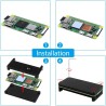 Geeekpi case kit for raspberry pi zero 2 w with aluminum passive cooling case,qc3.0 quick charger power supply,heatsink,20pin gp