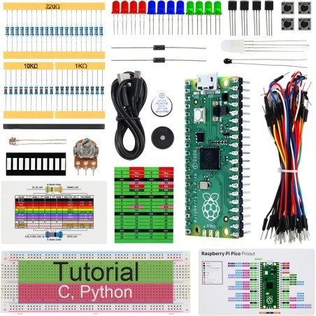 Freenove Basic Starter Kit for Raspberry Pi Pico (Included), Dual-Core Arm Cortex-M0+ Microcontroller, 386-Page Detailed Tutoria