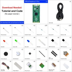 Freenove Basic Starter Kit for Raspberry Pi Pico (Included), Dual-Core Arm Cortex-M0+ Microcontroller, 386-Page Detailed Tutoria