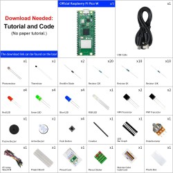 Freenove Basic Starter Kit for Raspberry Pi Pico W (Included), Dual-Core Arm Cortex-M0+ Microcontroller, 386-Page Detailed Tutor