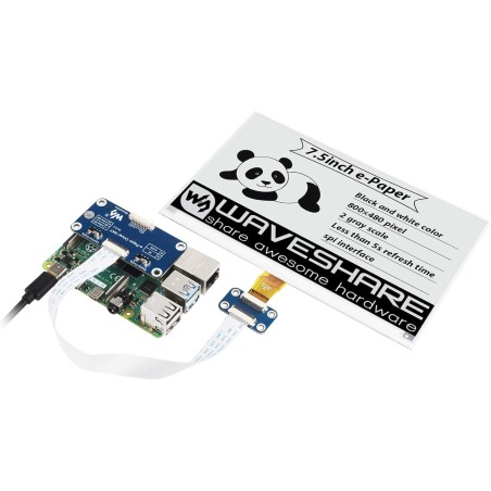 Waveshare 7.5 inch E-Paper Display Hat V2 for Home Assistant & ESPHome Projects 800x480 3.3v/5v E-Ink Electronic Screen with Emb