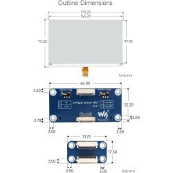 Waveshare 7.5 inch E-Paper Display Hat V2 for Home Assistant & ESPHome Projects 800x480 3.3v/5v E-Ink Electronic Screen with Emb