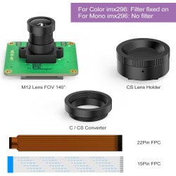 innomaker Module Caméra Global Shutter pour Raspberry Pi avec Capteur Mono IMX296-1,58MP (1456x1088) 60fps, Déclencheur Externe 