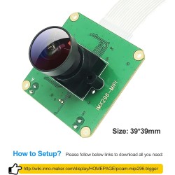 innomaker Module Caméra Global Shutter pour Raspberry Pi avec Capteur Mono IMX296-1,58MP (1456x1088) 60fps, Déclencheur Externe 