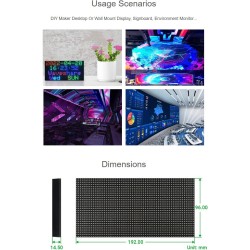 Waveshare RGB Full-Color LED Matrix Panel 64×32 Pixels Display Screen 3mm Pitch Digital LED Module Adjustable Brightness Support