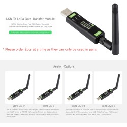 Waveshare USB to Lora Data Transfer Module, Based on SX1262, Suitable for Data Acquisition in Industry and Agriculture,XTAL Crys