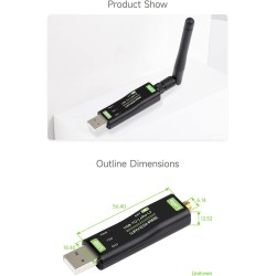 Waveshare USB to Lora Data Transfer Module, Based on SX1262, Suitable for Data Acquisition in Industry and Agriculture,XTAL Crys