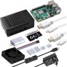 GeeekPi pour Raspberry Pi 4 4 Go Starter Kit | Alimentation 18W | Boîtier ABS | Carte mémoire de 64 Go | 2 Câbles 4k Micro HDMI 