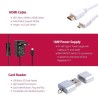 GeeekPi pour Raspberry Pi 4 4 Go Starter Kit | Alimentation 18W | Boîtier ABS | Carte mémoire de 64 Go | 2 Câbles 4k Micro HDMI 