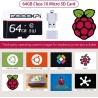 GeeekPi pour Raspberry Pi 4 4 Go Starter Kit | Alimentation 18W | Boîtier ABS | Carte mémoire de 64 Go | 2 Câbles 4k Micro HDMI 