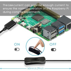 GeeekPi pour Raspberry Pi 4 4 Go Starter Kit | Alimentation 18W | Boîtier ABS | Carte mémoire de 64 Go | 2 Câbles 4k Micro HDMI 